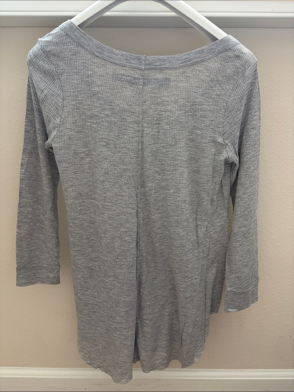Enza Costa Heather Gray Scoop Neck Long Sleeve Top - Picture 4 of 5